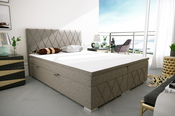 Boxspring Bett Komplett Set Duebel Matratz Topper Better Funktioun Këscht Hotel