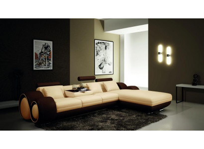 Exklusivt Wunnambiente mat eisem Luxus-Ecksofa an L-Form.