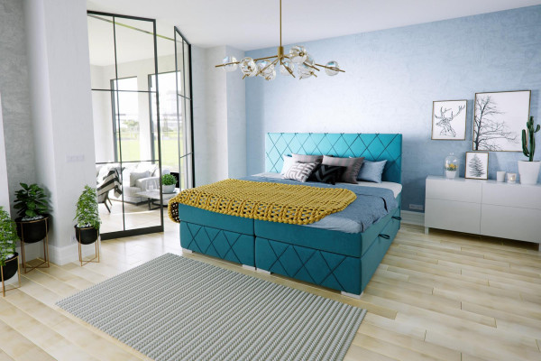 Boxspringbett Hotel Duebel Textil Luxus Better Bettkëscht Polster Funktioun