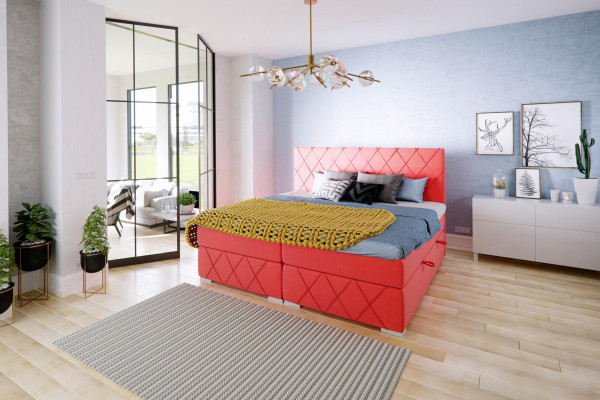 Exzellent modern duebelt Box-Spring-Bett fir d'Schlofzëmmer