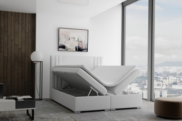 Boxspring-Bett Duebel Komplett Set Matratzentopper Better Funktiounskëscht Hotel