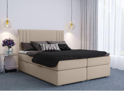 Boxsprang Bett Hotel Duebel Beige Textil Luxus Better Polster Këscht Fonctionalitéit