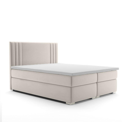 Boxspringbett Hotel-Doppelbett Luxusbetter Polsterfunktioun Bettkëscht Beige