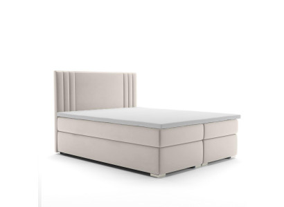 Boxspringbett Hotel-Doppelbett Luxusbetter Polsterfunktioun Bettkëscht Beige