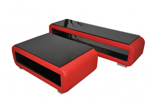 Designer Canapé Dësch Polster Lieder Glas Moderne Dësch CT9010 + RTV TS1010 +USB