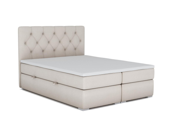 Boxspringbett Hotel Duebel Blo Textil Luxus Bettgestellen Polster Bettkëscht Funktioun