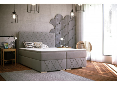 Boxspring Bett Komplett Set Matratz & Topper Luxus Polster 180x200cm Better Nei