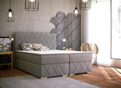 Boxspring Bett Komplett Set Matratz & Topper Luxus Polster 180x200cm Better Nei