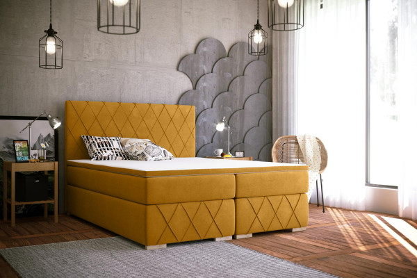 Boxspring Bett Komplett Set Matratz & Topper Luxus Polster 160x200cm Better Nei