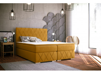 Boxspring Bett Komplett Set Matratz & Topper Luxus Polster 160x200cm Better Nei