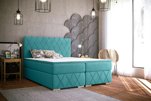 Komplett Set Matratz & Topper Boxspring Bett Luxus Polster 140x200cm Better