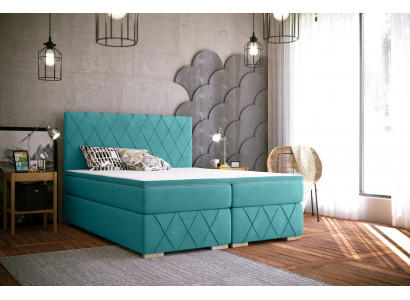 Komplett Set Matratz & Topper Boxspring Bett Luxus Polster 140x200cm Better