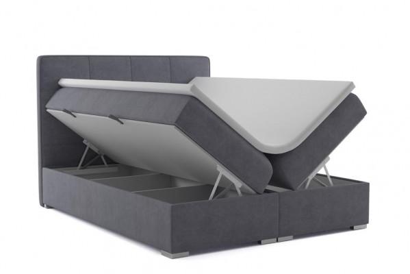 Boxspring Bett Hotel Duebel Samt Textil Luxus Better Polster Bettekasten Funktioun
