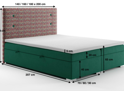 Boxspringbett Funktioun Hotel Duebel Komplett Set Topper Matratz Better Këscht