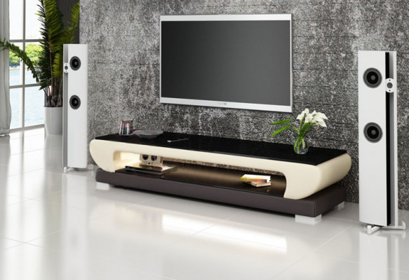 RTV TV Säitestéck Lieder Glas Dësch Fernsee Schaf Dësch Designer 403