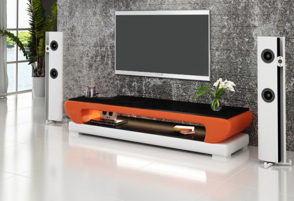 RTV TV Säitestéck Lieder Glas Dësch Fernsee Schaf Dësch Designer 403