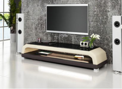 RTV TV Säitbord Lieder Glas Dësch Fernseh Schaf Dësch Designer 6108