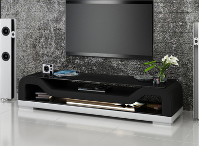 RTV TV Säitendësch Lieder Glas Dësch Fernseh Schaf Sideboard Mo.F.