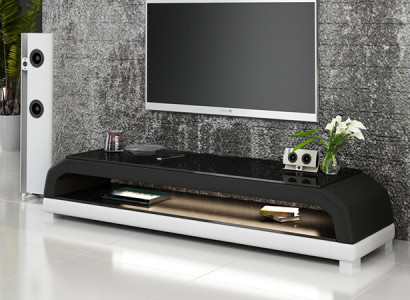 RTV TV Säitestull Lieder Glas Dësch Fernseh Schaf Dësch Lowboard Mo.G.