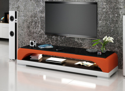 RTV TV Sideboard Lieder Glas Dësch Fernseh Schaf Dësch Lowboard Mo.H