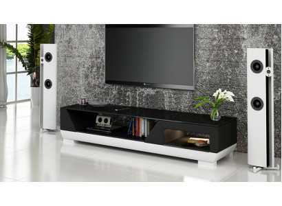 RTV TV Sideboard Lieder Glas Dësch Fernseh Schaf Dësch Lowboard Mo.I