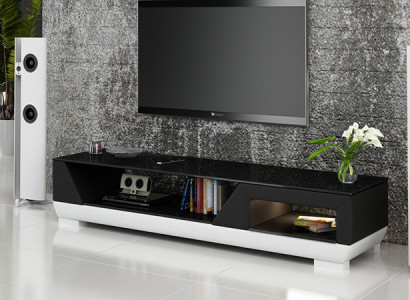 RTV TV Sideboard Lieder Glas Dësch Fernseh Schaf Dësch Lowboard Mo.I