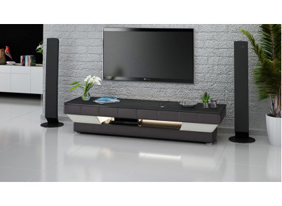 RTV TV Säitendësch Lieder Glas Dësch Fernsehkabinett Dësch Lowboard Mo.J