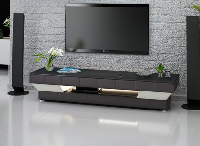 RTV TV Säitendësch Lieder Glas Dësch Fernsehkabinett Dësch Lowboard Mo.J