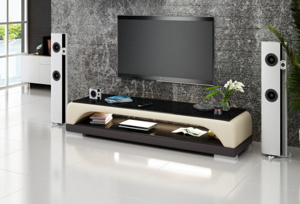 RTV TV Säitendësch Lieder Glas Dësch Fernseh Schaf Dësch Designer Dekor