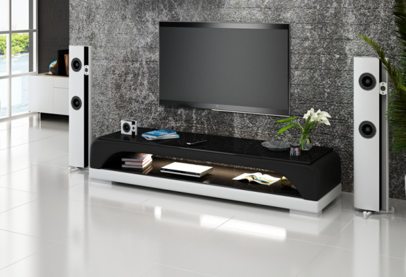 RTV TV Säitendësch Lieder Glas Dësch Fernseh Schaf Dësch Designer Dekor