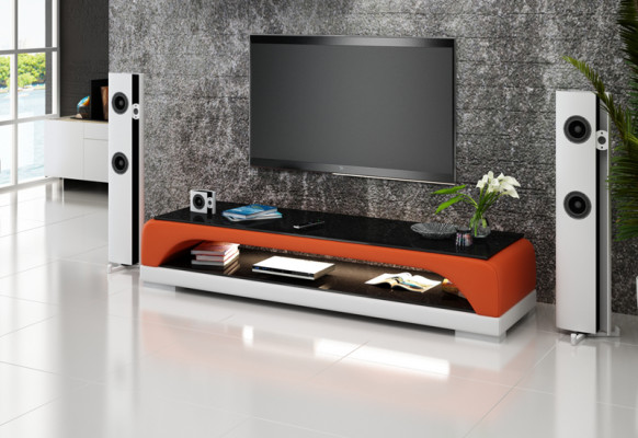 RTV TV Säitendësch Lieder Glas Dësch Fernseh Schaf Dësch Designer Dekor