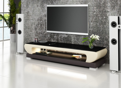 RTV TV Säitendësch Lieder Glas Dësch Fernseh Schaf Dekor Dësch Designer