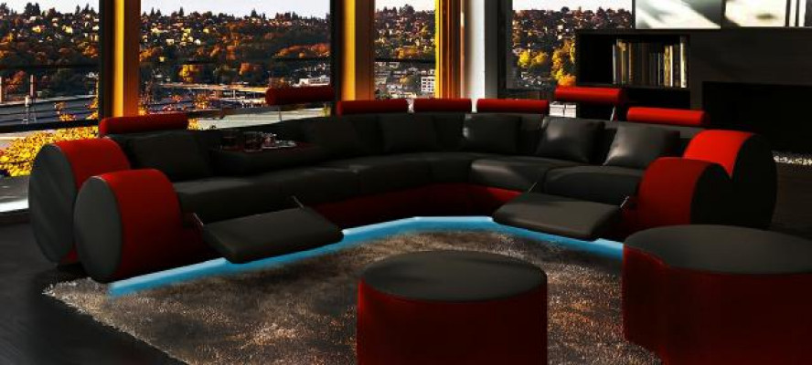 Eckcouch Canapé Couchage Polstermief Wunnlandschaft Lieder Eckcouch Sëtzer Groupe L-Form Madrid