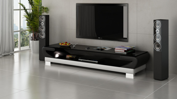 RTV TV Säitendaach Lieder Glas Dësch Dekor Fernsee Schaf Dësch Designer