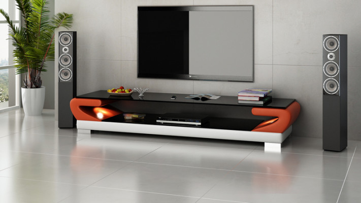RTV TV Säitendaach Lieder Glas Dësch Dekor Fernsee Schaf Dësch Designer