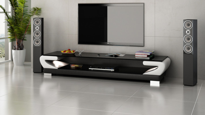 RTV TV Säitendaach Lieder Glas Dësch Dekor Fernsee Schaf Dësch Designer