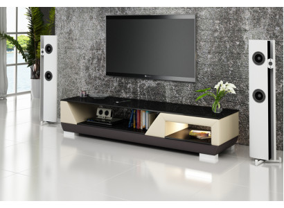 RTV TV Säitestuff Lieder Glas Dekor Dësch Fernseh Schaf Dësch Designer