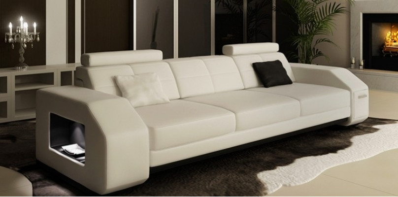 Ledercouch Sofagarnitur 3+2+1 Lieder Coush Polster Sëtz Designer Garnitur JarksonW