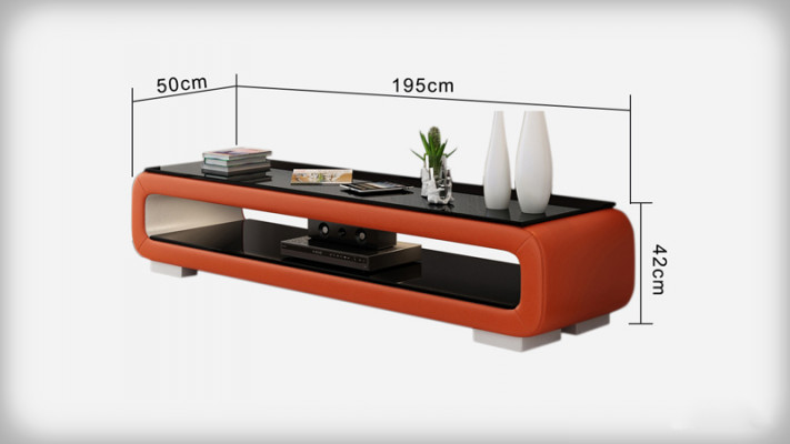 RTV TV Sideboard Dekor Lieder Glas Dësch Fernseh Dësch Schaf Designer