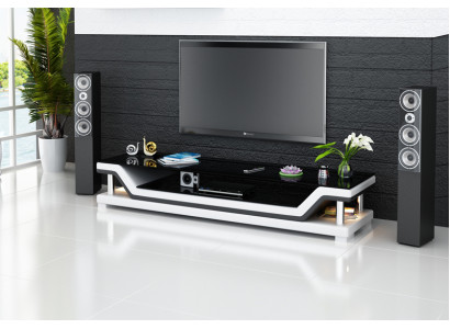 RTV TV Säitendësch Lieder Glas Dësch Fernsee Schaf Designer TS1003