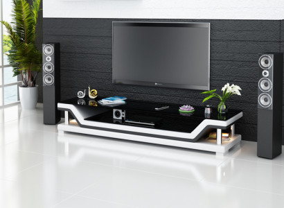 RTV TV Säitendësch Lieder Glas Dësch Fernsee Schaf Designer TS1003