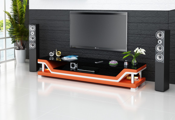 RTV TV Säitendësch Lieder Glas Dësch Fernsee Schaf Designer TS1003