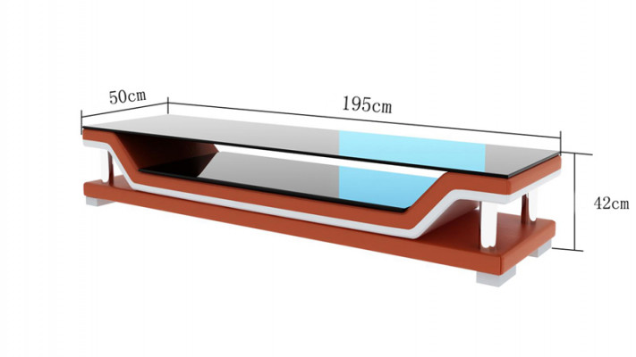 RTV TV Säitendësch Lieder Glas Dësch Fernsee Schaf Designer TS1003