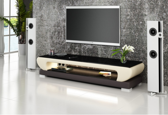 RTV TV Säitendësch LiederDësch Designer Glas Dësch Fernseh Schaf Nei Modern