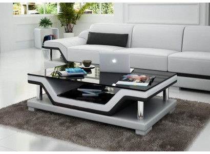 Designer Couchtisch Polster Dësch Lieder Glas Moderne Dëscher #SB3009