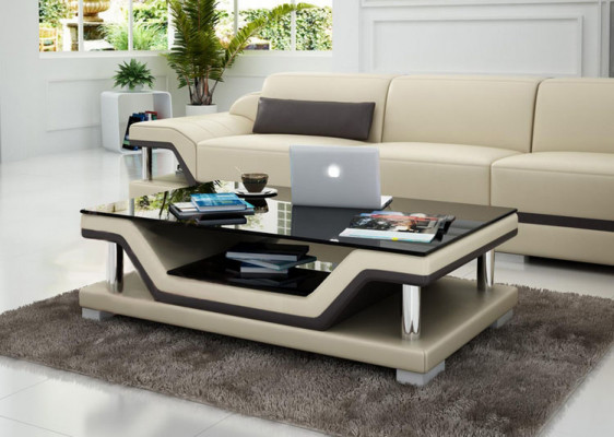 Designer Couchtisch Polster Dësch Lieder Glas Moderne Dëscher #SB3009