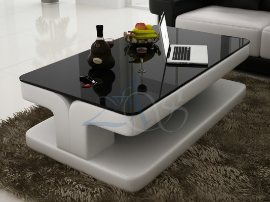 Designer Salontafel Polster Dësch Lieder Glas Modernen Dëscher Glas