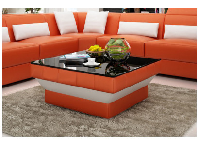 Designer Couchtisch Polster Dësch Lieder Glas Modern Dëscher #8009