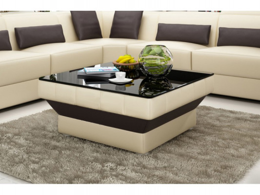 Designer Couchtisch Polster Dësch Lieder Glas Modern Dëscher #8009