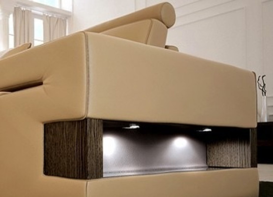 Ledersofa Sofagarnitur 3+2+1 Canapé Sëtz Këssen Sofa Garnitur Set Nassau B